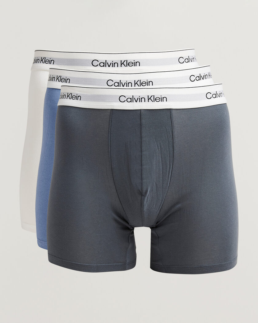 Calvin Klein 3-Pack Icon Cotton Stretch Boxer Brief Grey/Blue/White – Flerfarvet
