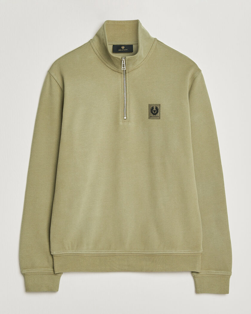 Belstaff Signature Half Zip Sweatshirt Fatigue Green – Beige
