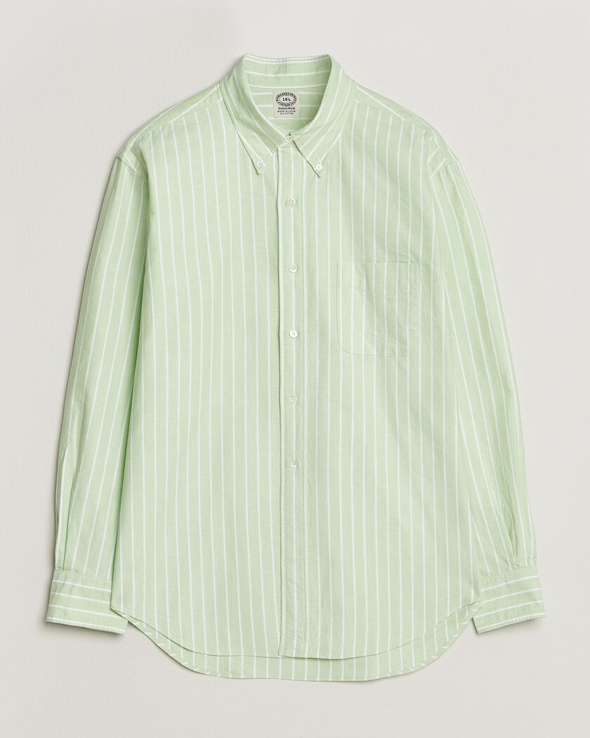 Kamakura Shirts Vintage Ivy Oxford BD Shirt Green Blazer Stripe – Grøn