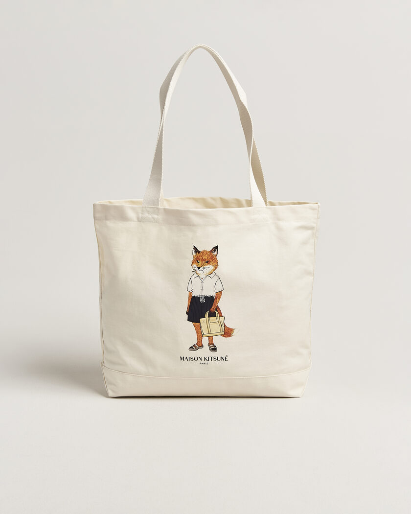 Maison Kitsuné Dressed Fox Totebag Ecru – Hvid