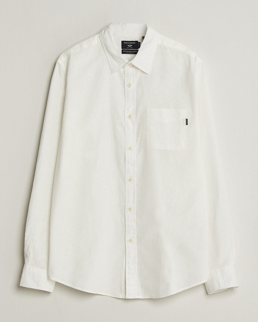 Dockers Slim Linen/Cotton Shirt Undyed – Hvid
