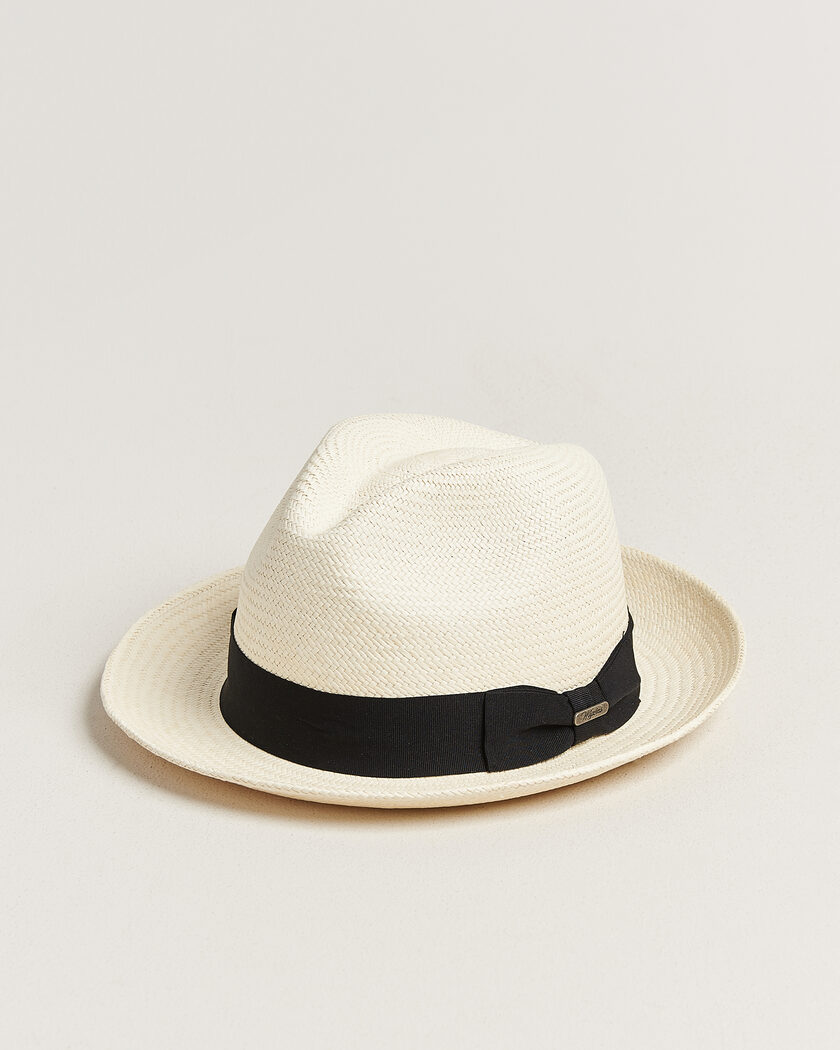 Wigéns Trilby Panama Hat White/Black – Hvid