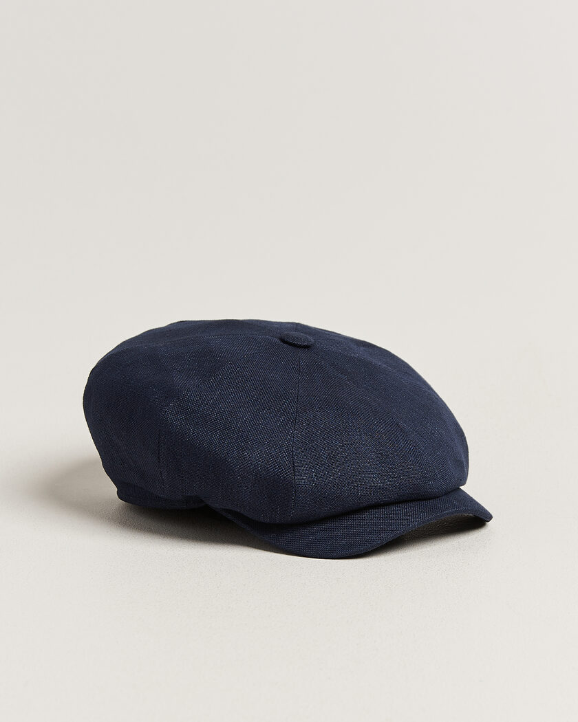Wigéns Newsboy Retro Hopsack Linen Cap Navy – Blå