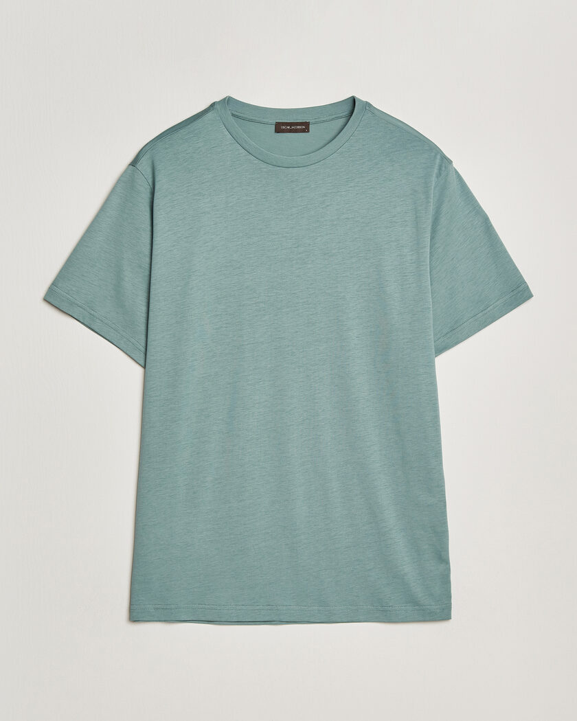 Oscar Jacobson Kim Lyocel/Cotton T-Shirt Soft Green – Grøn