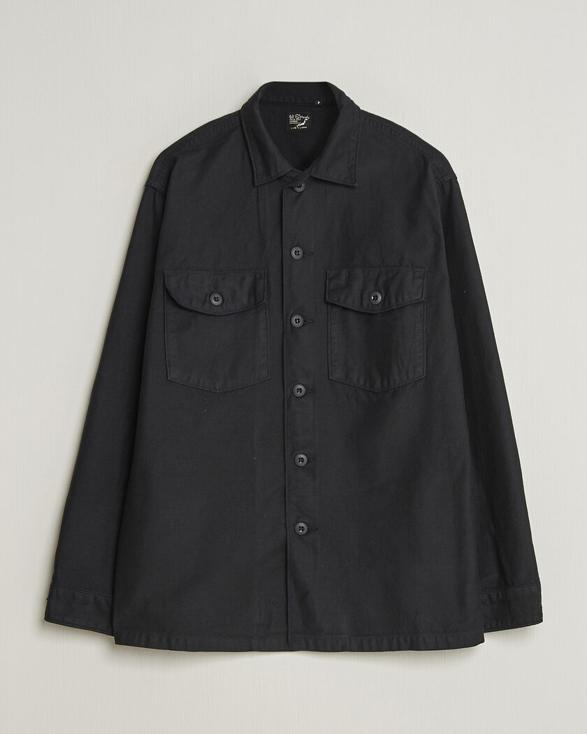 orSlow Cotton Sateen US Army Overshirt Black – Sort