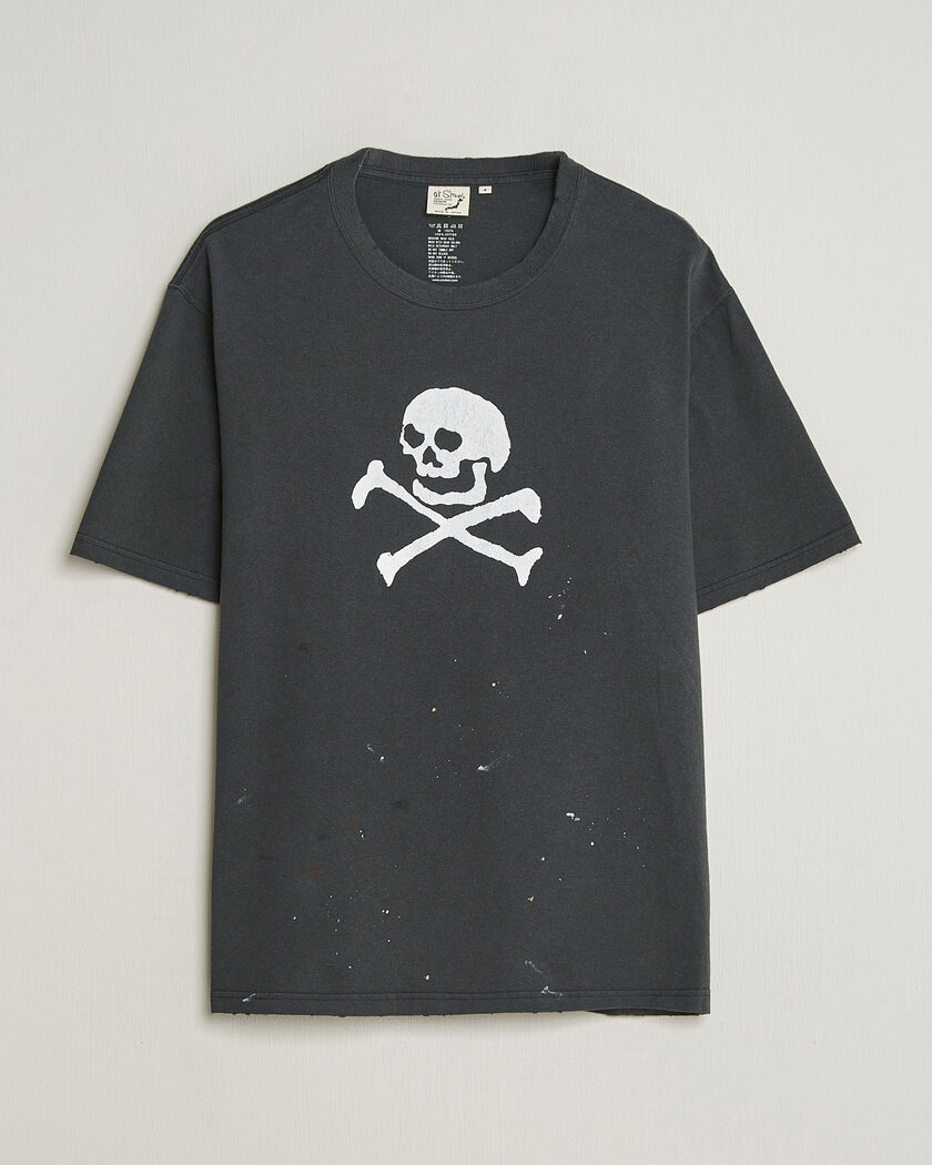 orSlow Vintage Skull Print T-Shirt Black – Sort