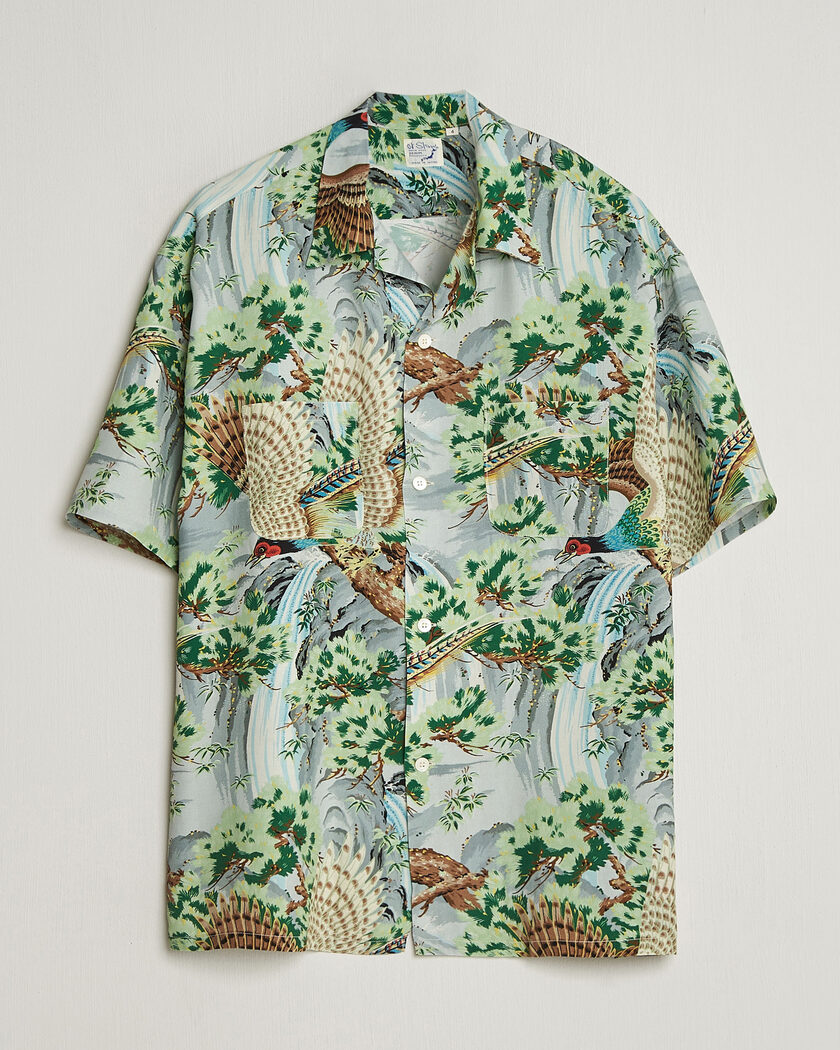orSlow Peacock Garden Hawaiian Shirt Green – Grøn