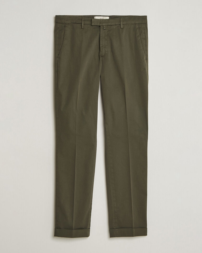 Briglia 1949 Slim Fit Cotton Chinos Dark Green – Grøn
