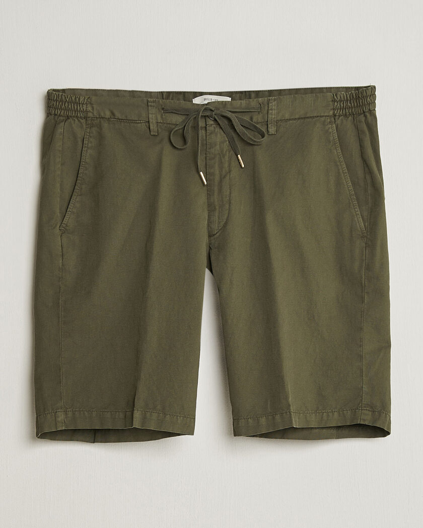 Briglia 1949 Cotton/Linen Drawstring Shorts Olive – Grøn