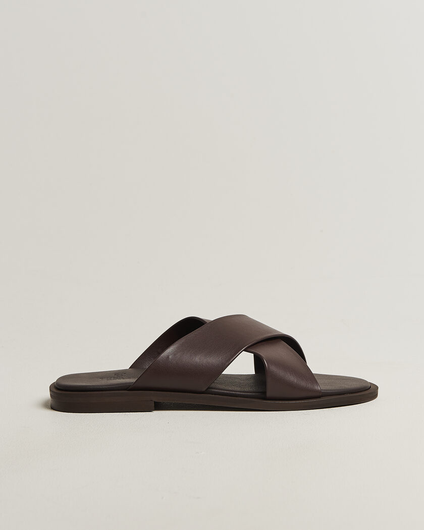 Thera's Classic Sandals Dark Brown Calf – Brun