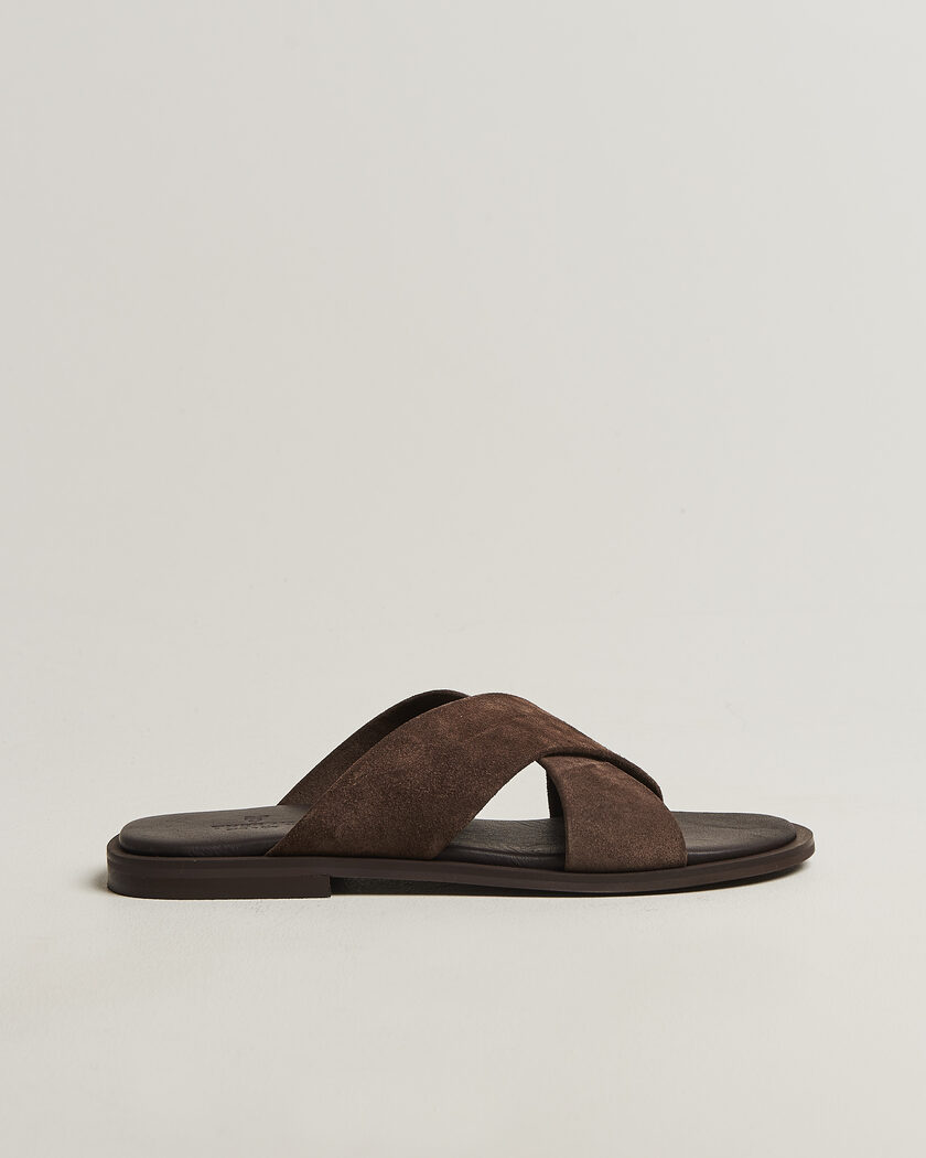 Thera's Classic Sandals Dark Brown Suede – Brun
