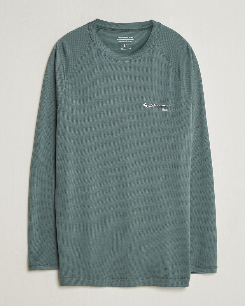 Klättermusen Groa Lightweight Tencel Long Sleeve T-Shirt Teal Grey – Grå