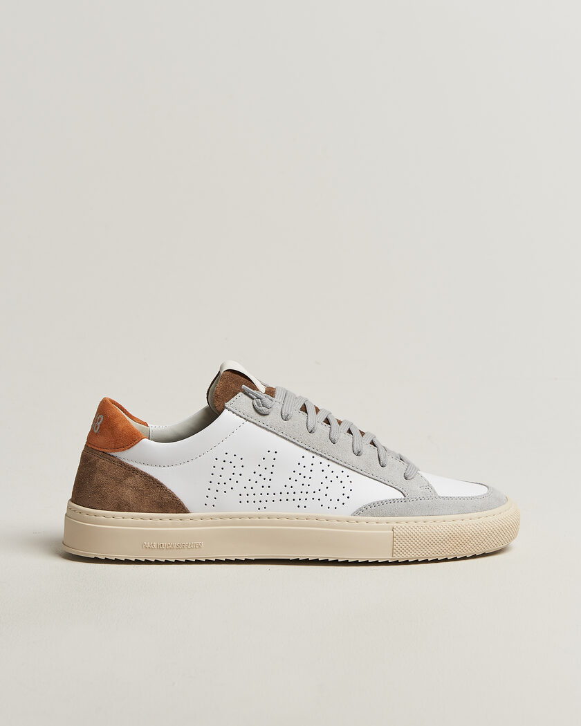 P448 Soho Leather/Suede Sneaker White/Grey – Hvid