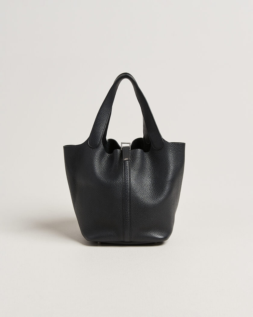 Hermès Pre-Owned Picotin Lock 22 Taurillon Clemence Leather Black – Sort