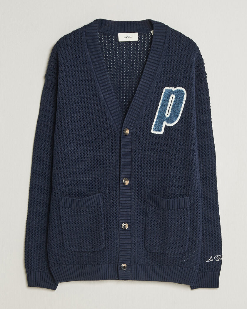 LES DEUX Prince Lace Knitted Cardigan Dark Navy – Blå
