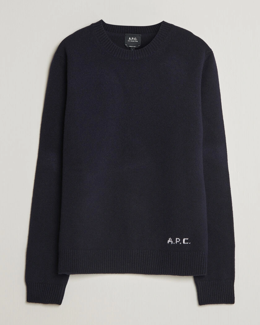 A.P.C. Edmond Wool Knitted Sweater Dark Navy – Blå