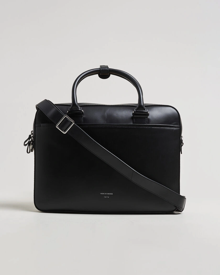 Tiger of Sweden Bosun Smooth Leather Briefcase Black – Sort