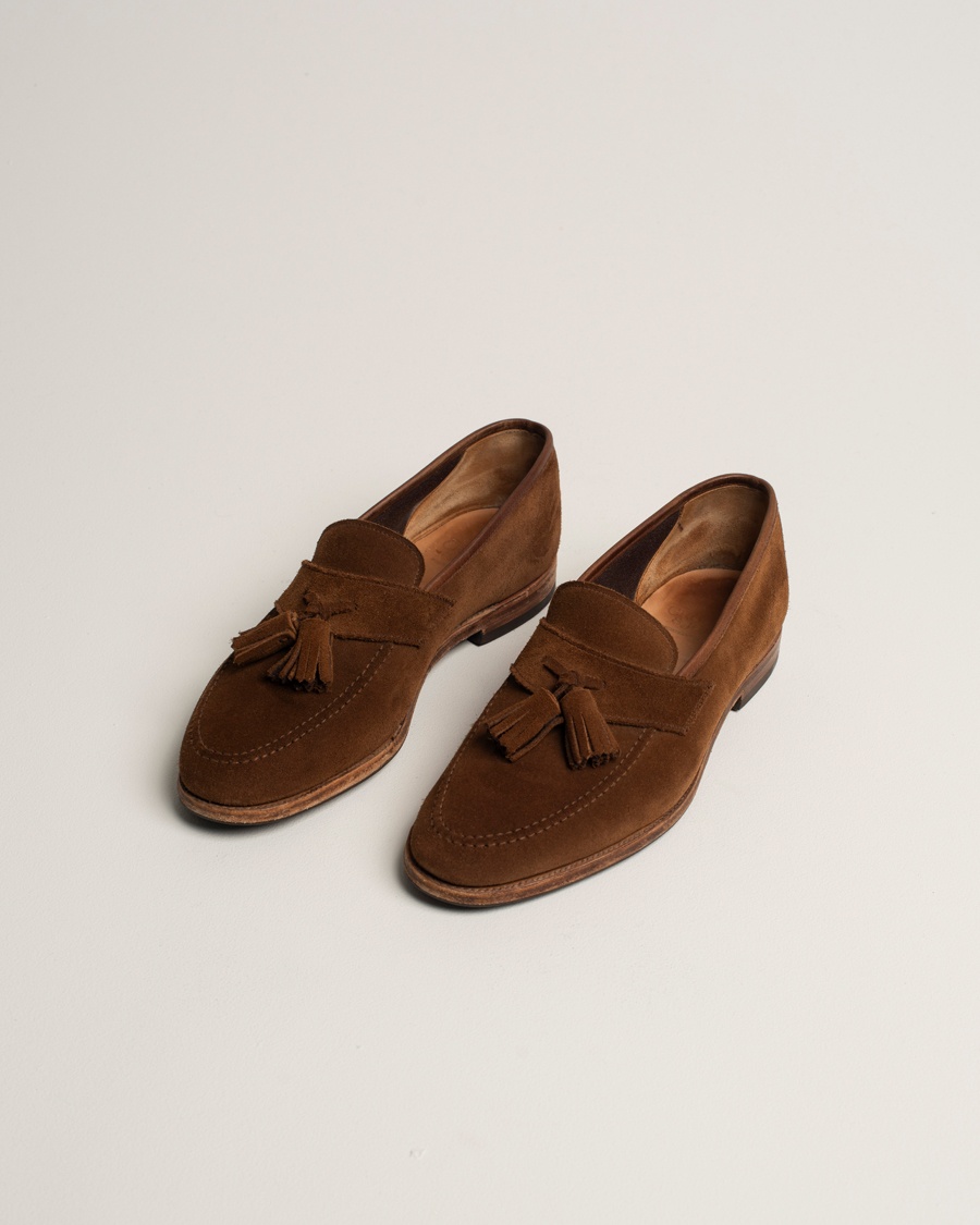 Herre | Pre-owned tøj & sko | Pre-owned | Crockett & Jones Solent Unlined Tassel Loafer Snuff Suede UK8,5 - EU42,5