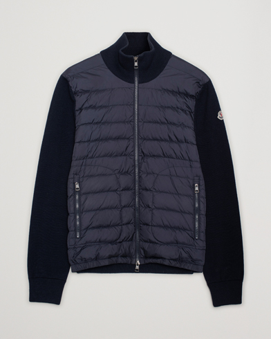 Moncler Hybrid Zip Sweater Navy