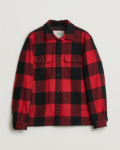 Pre-owned Woolrich Alaskan Wool Padded Overshirt Red Buffalo L – Rød