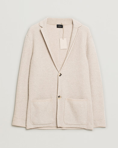 Brioni Cashmere Jacquard Cardigan Beige