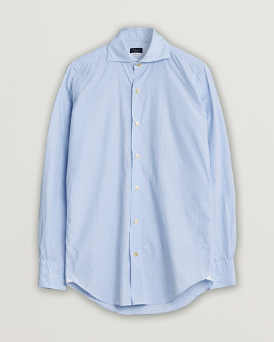 Pre-owned Finamore Napoli Milano Slim Washed Dress Shirt Blue Check – Blå