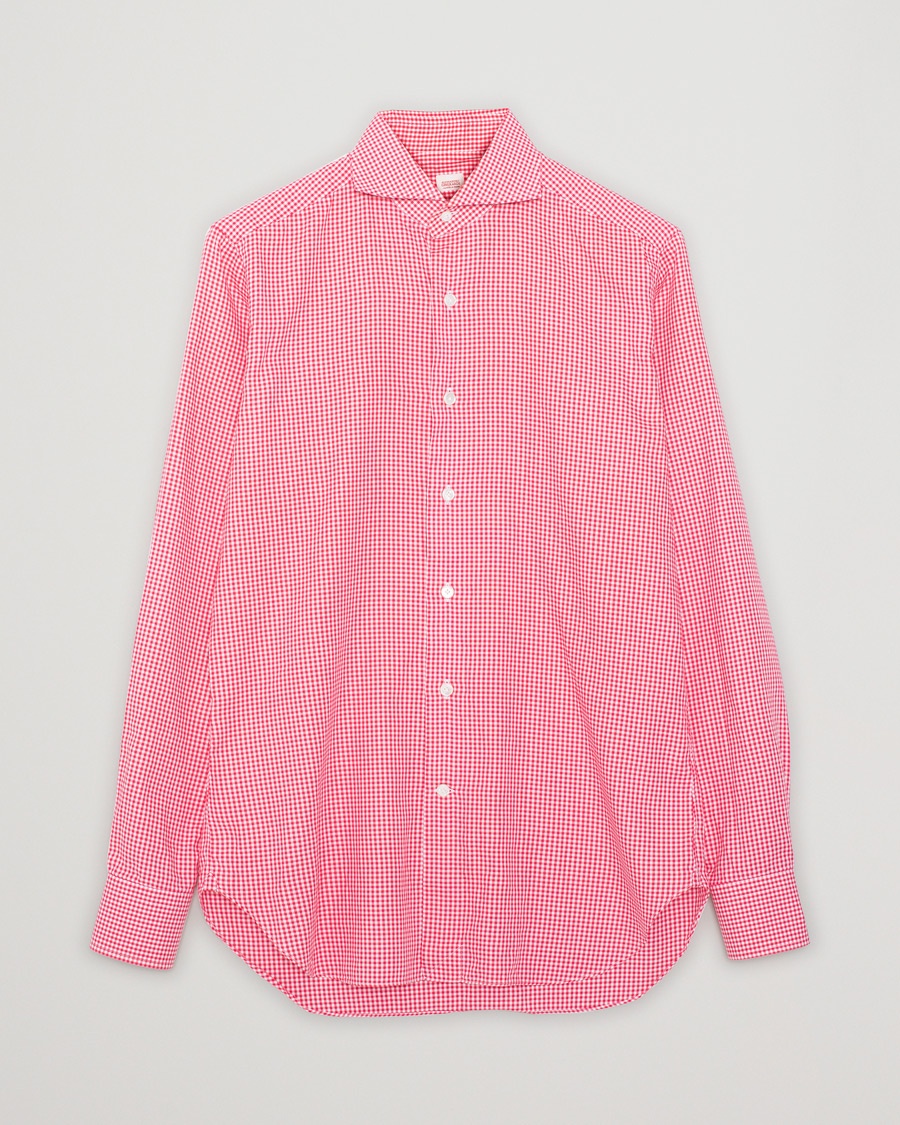 Herre | Pre-owned tøj & sko | Pre-owned | Alessandro Gherardi Slim Checked Dress Shirt Red 39 - M