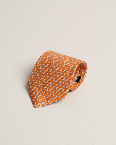 Ferragamo Monogram Silk Tie Orange