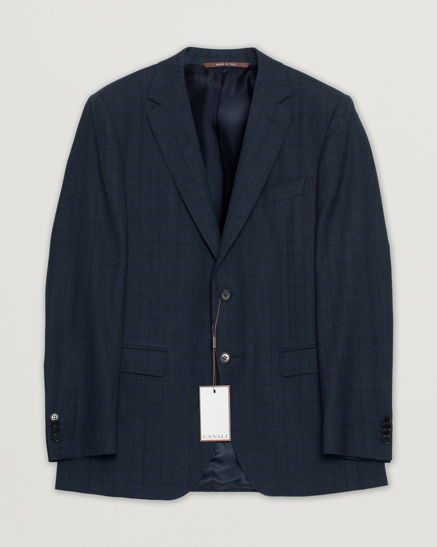 Herre | Pre-owned tøj & sko | Pre-owned | Canali Checked Wool Blazer Navy 50