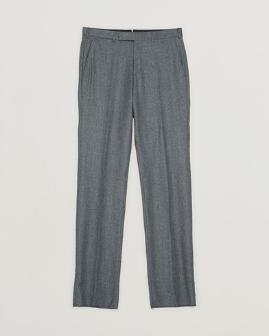 Zegna Carded Flannel Trousers Grey Melange