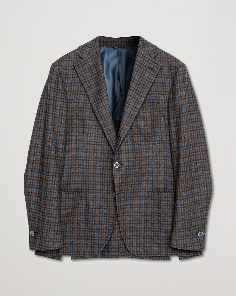 Herre | Pre-owned tøj & sko | Pre-owned | Gabo Naopli Checked Wool Blazer Brown/Blue 52