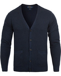  Garment Washed Cashmere Cardigan Aviator Navy