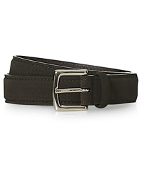  Suede Leather Belt 3 cm Dark Brown