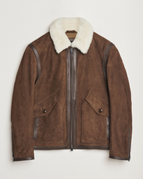  Montel Suede Searling Bomber Jacket Brown