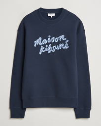  Striped Handwriting Sweatshirt Navy