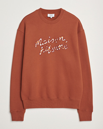  Gingham Handwriting Sweatshirt Pecan