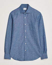  Soft Linen Cut Away Shirt Dark Blue