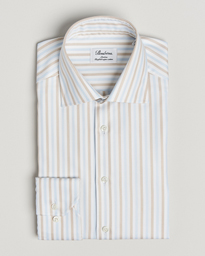  Slimline Multi Striped Twill Shirt Blue/Beige