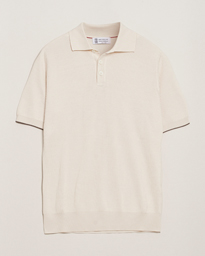  Cotton Rib Knitted Polo Off White