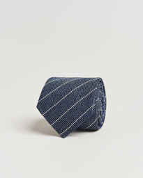  Garza Regimental Stripe Silk Tie Dark Blue