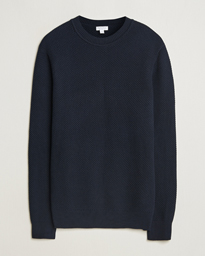  Textured Stich Crew Neck Jumper Navy