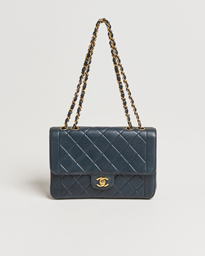  Classic Medium Single Flap Bag Lambskin Navy