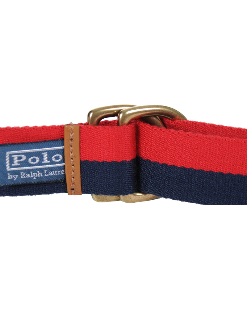 Polo Ralph Lauren Stripe D Ring Belt Red Navy CareOfCarl