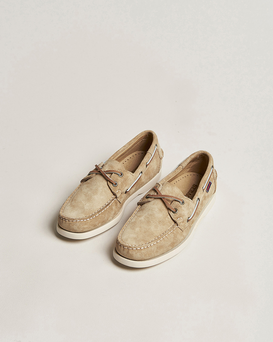 Herre | Preppy Authentic | Sebago | Docksides Suede Boat Shoe Beige Camel