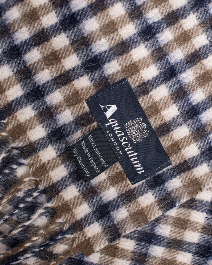 Aquascutum Club Check Wool Scarf Vicuna CareOfCarl.dk