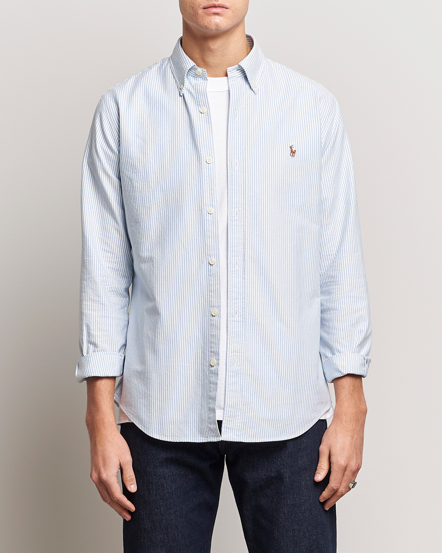 Herre | Afdelinger | Polo Ralph Lauren | Custom Fit Oxford Shirt Stripes Blue