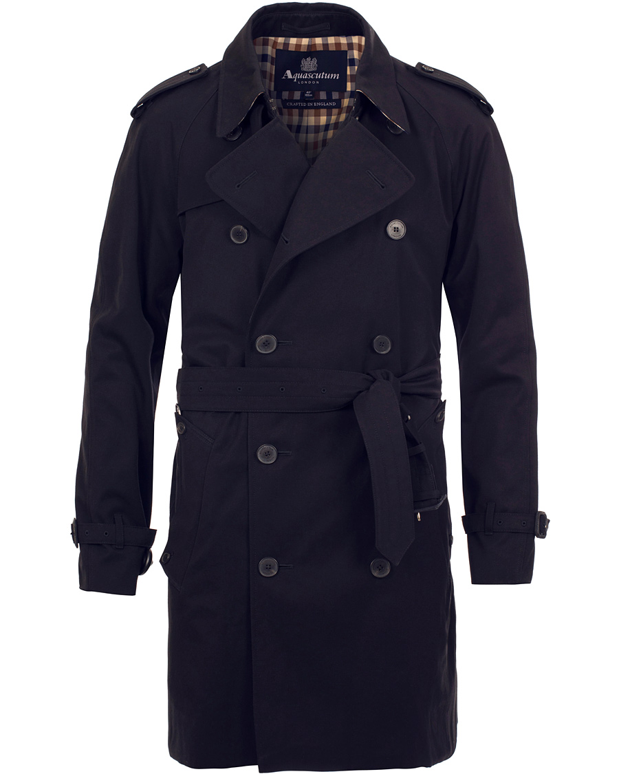 Herre | Jakker | Aquascutum | Corby Double Breasted Trenchcoat Navy