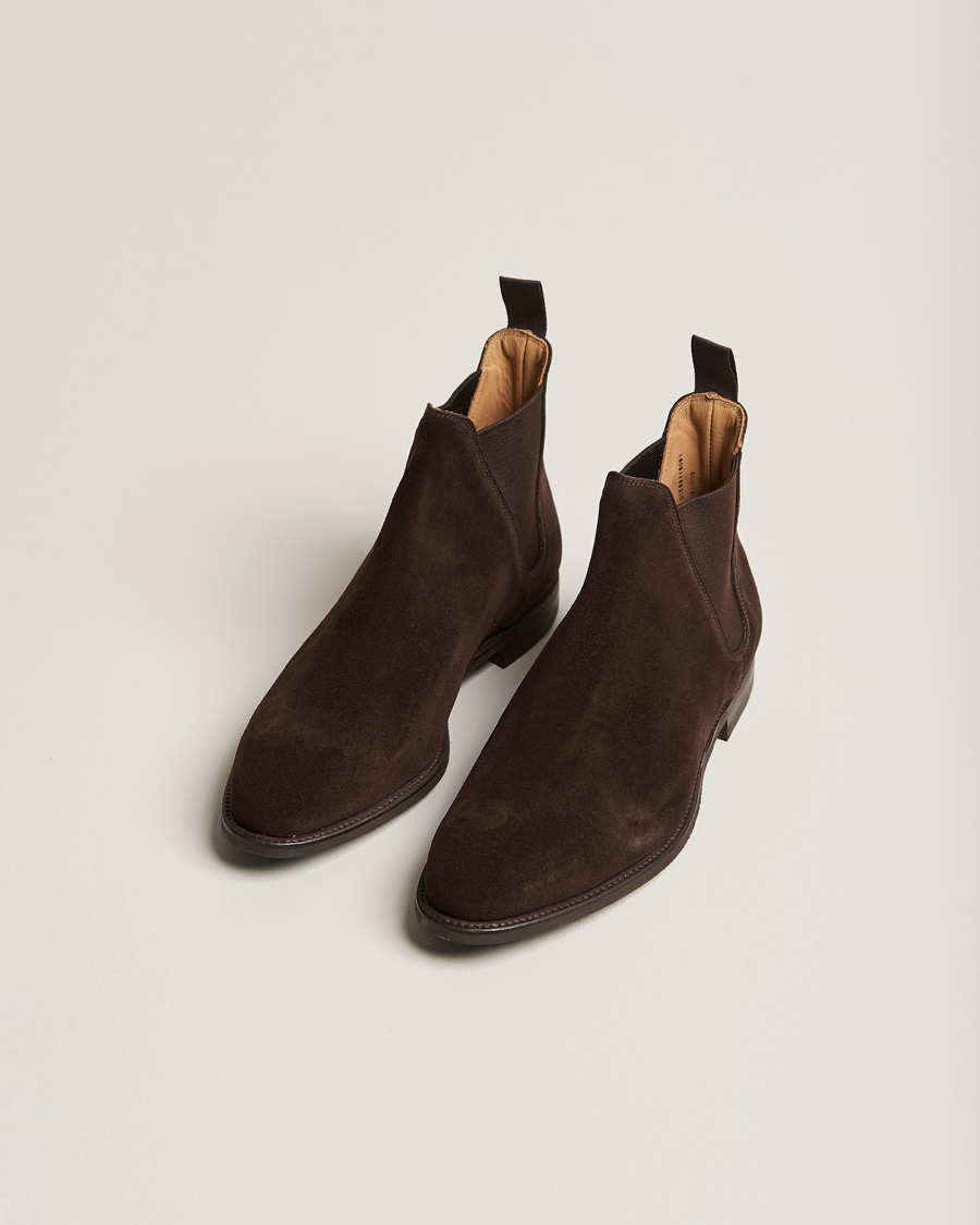 Herre | Crockett & Jones | Crockett & Jones | Chelsea 8 Boot Dark Brown Suede