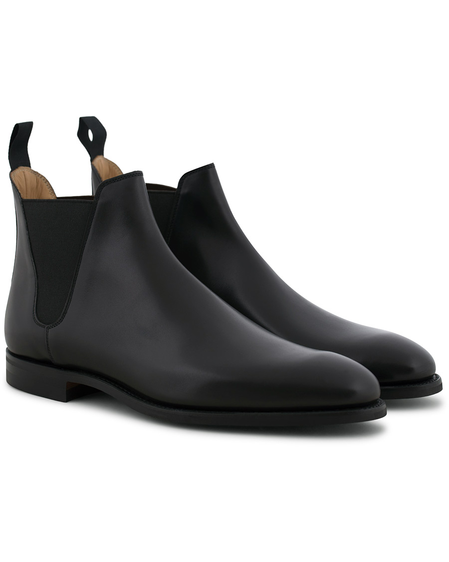 Herre | Crockett & Jones Chelsea 8 Boot Black Calf Rubber Sole | Crockett & Jones | Chelsea 8 Boot Black Calf Rubber Sole