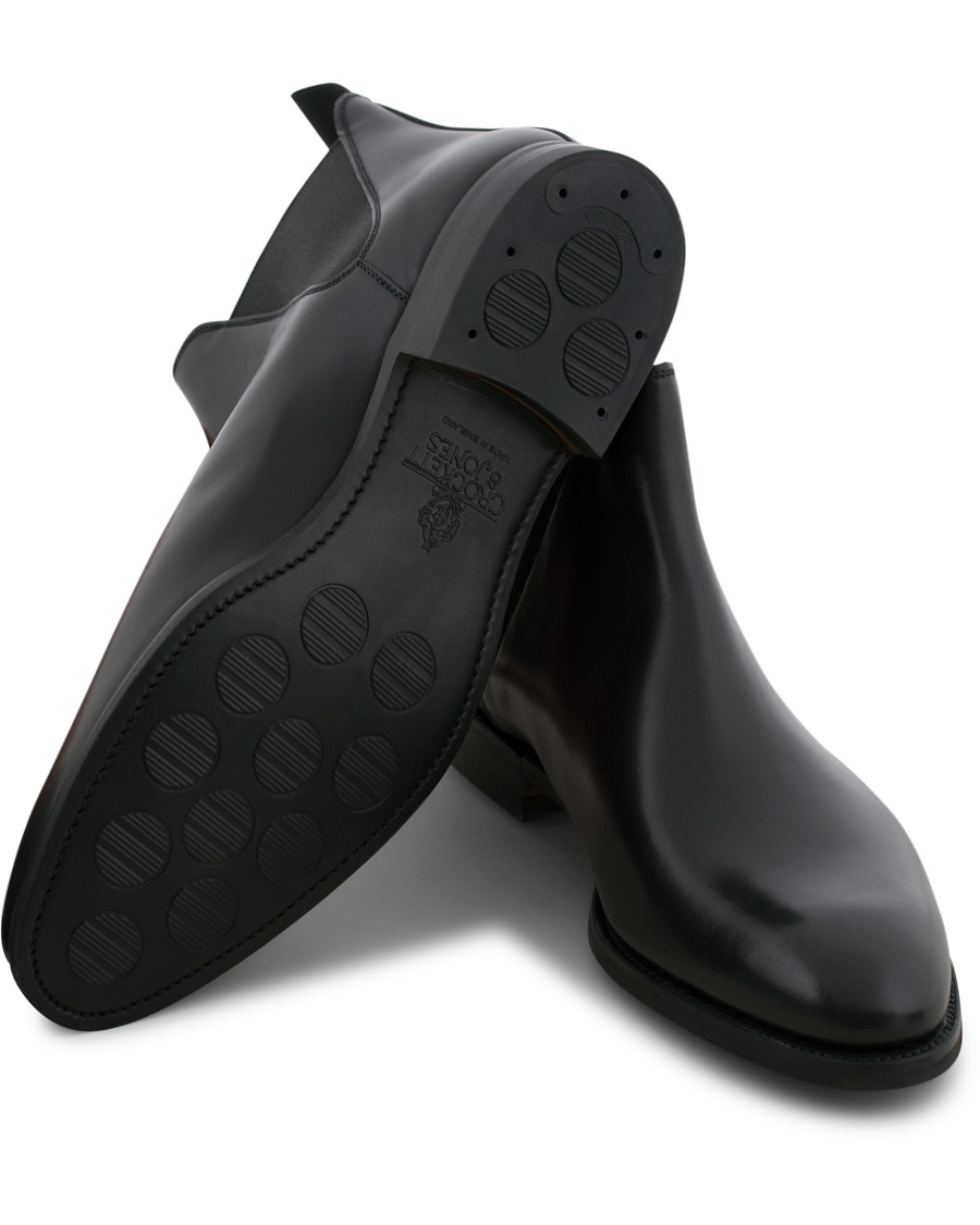 Herre | Crockett & Jones Chelsea 8 Boot Black Calf Rubber Sole | Crockett & Jones | Chelsea 8 Boot Black Calf Rubber Sole